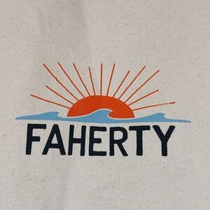 Faherty Canvas Shopping Tote Bag
